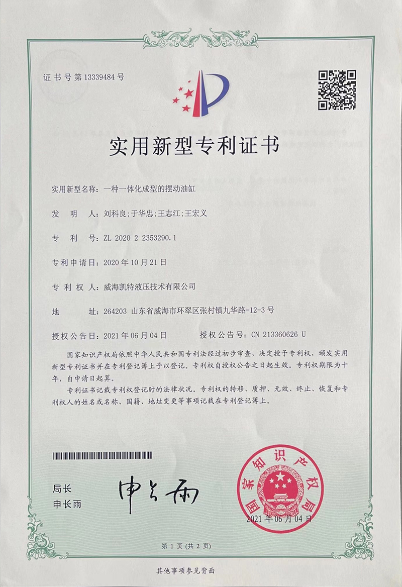 一種一體化成型的擺動(dòng)油缸-實(shí)用新型專利